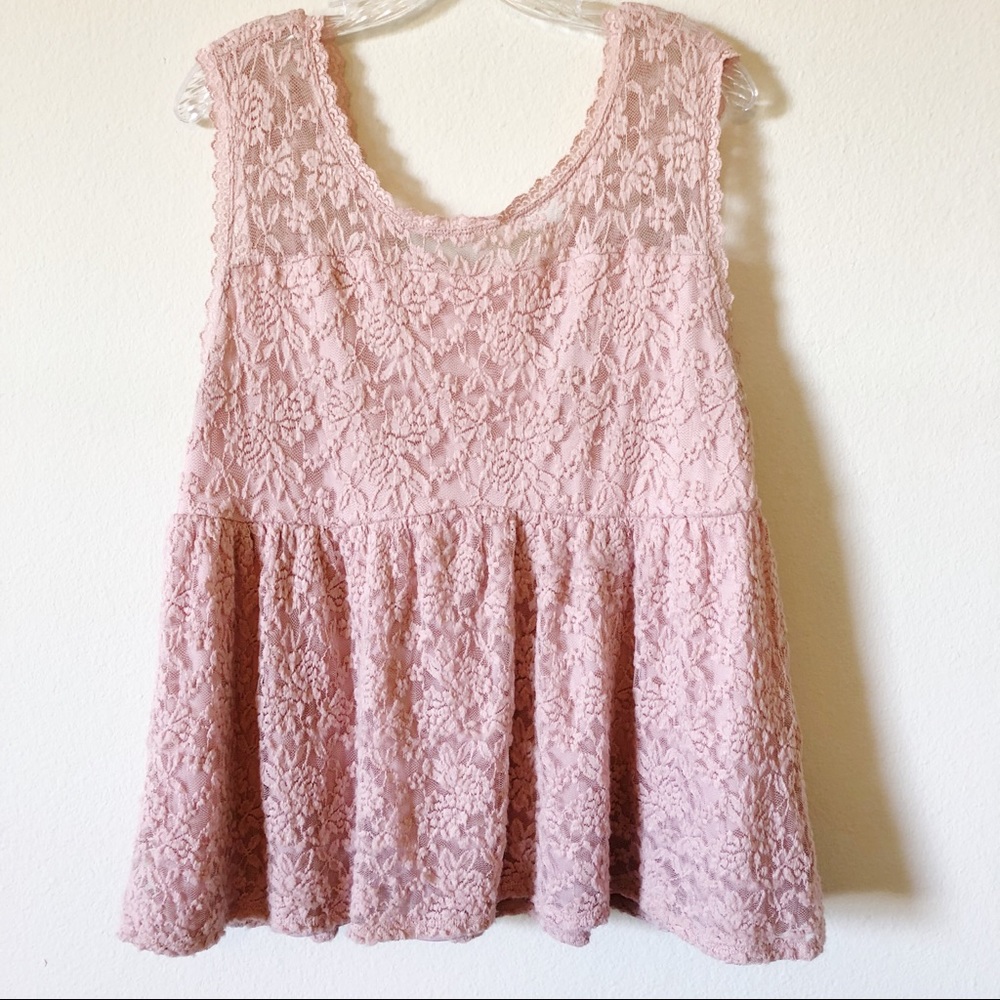 Torrid pink lace tank 1x